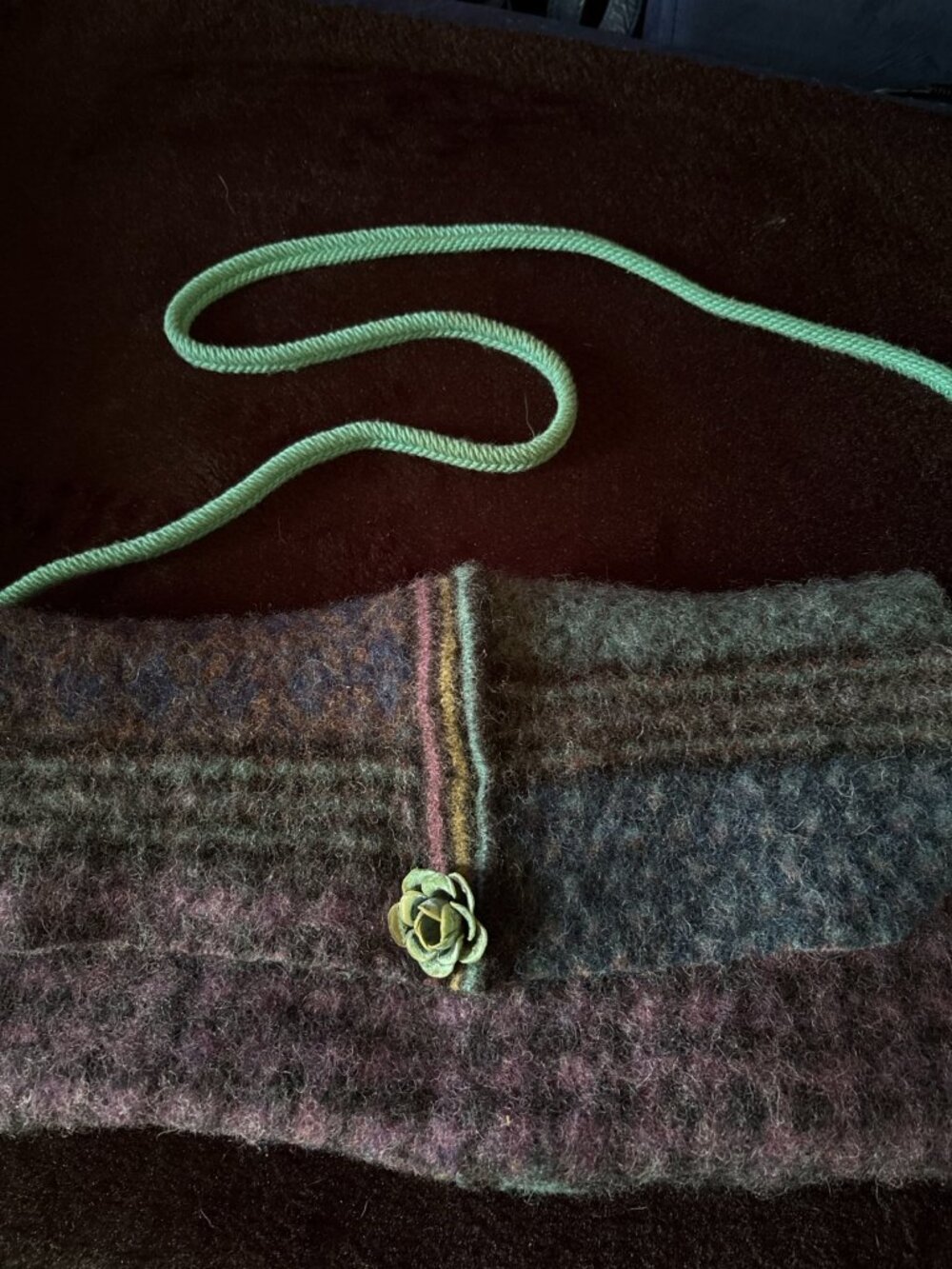 REDUXION Vintage Upcycled Felted Wool Bag Plaid Boho Fairycore